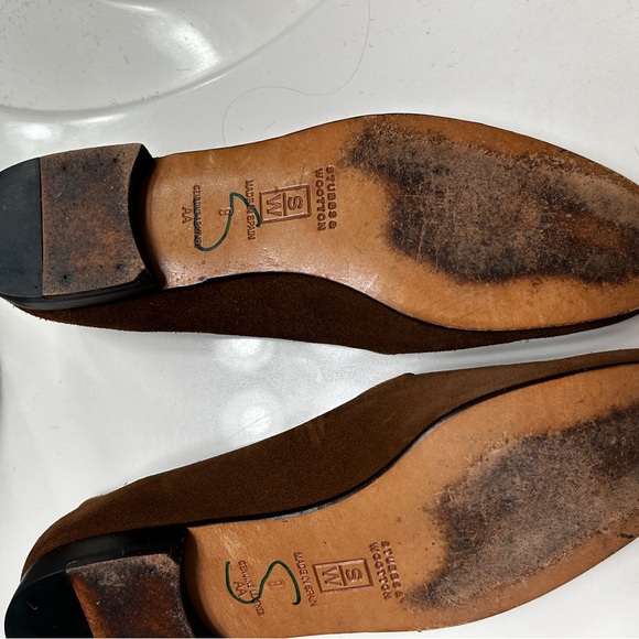 Women’s Stubbs & Wootton Brown Suede Embroidered Loafers SIZE 9AA Rare - Picture 4 of 11